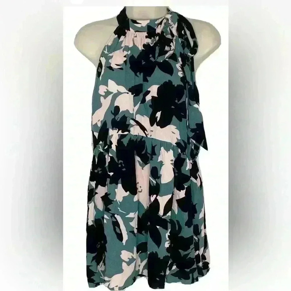 Motherhood Maternity Halter Top Side Tie Size Large Floral - Picture 1 of 4